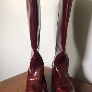 Red Patent Leather La Canadienne Boots